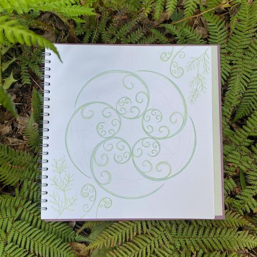 Fern Spiral Pentagram