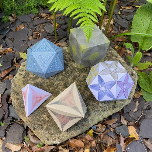 Five Platonic Solids - 3D