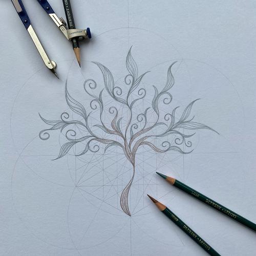 Fractal Tree on a Seed of Life Grid