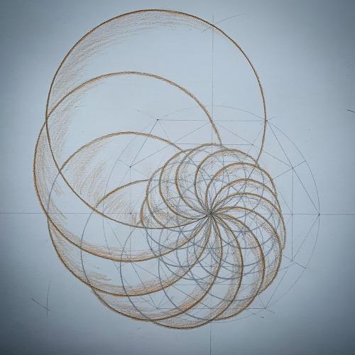 Logarithmic Spiral using rotating hexagons